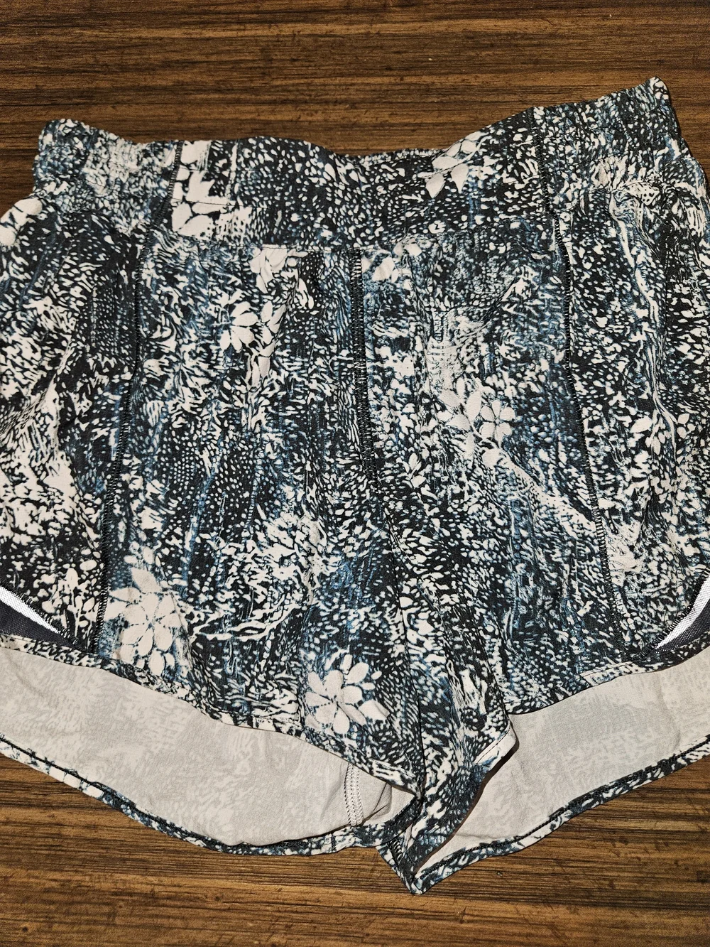 lululemon athletica Navy and White Floral Athletic Shorts